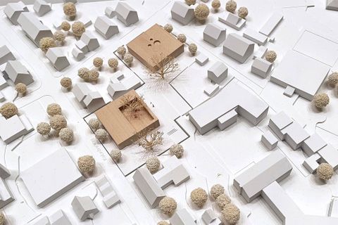 Modell des Campusgeländes von Gaus Architekten