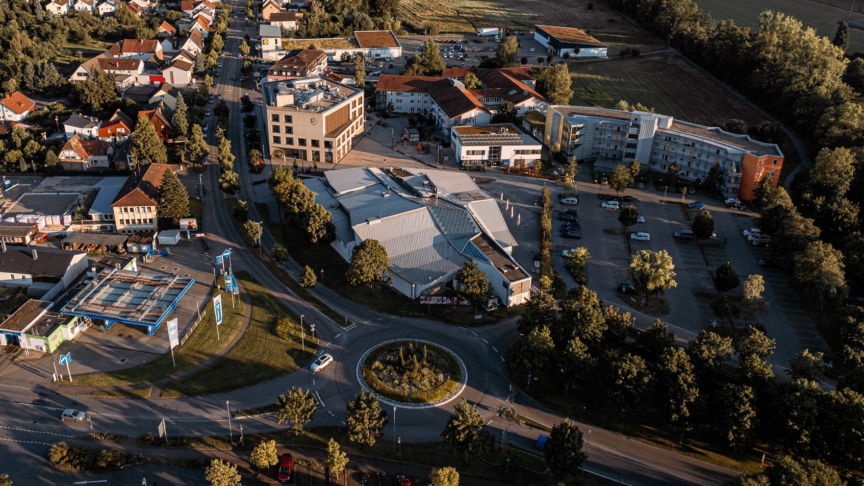 Ortsmitte Remchingen von oben