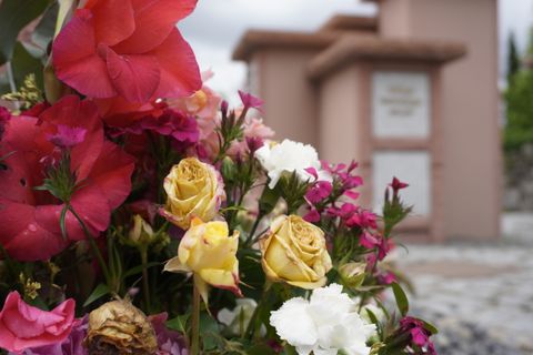 Blumen auf dem Friedhof